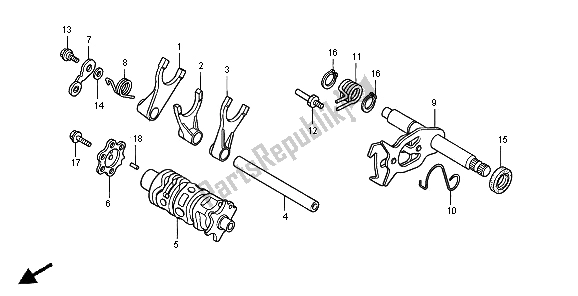 Toutes les pièces pour le Tambour De Changement Et Fourchette De Changement du Honda XR 400R 1996