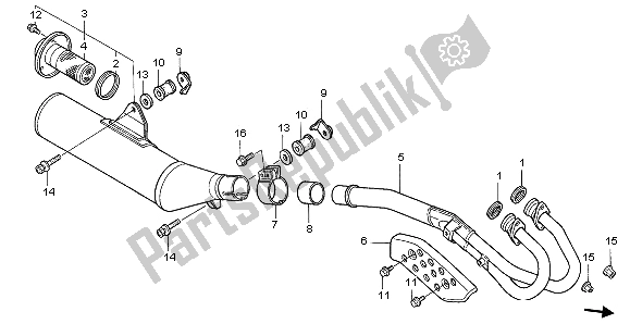 All parts for the Exhaust Muffler of the Honda TRX 400 EX Fourtrax 2000