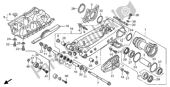 All parts for the Swingarm of the Honda TRX 450 ER Sportrax 2006