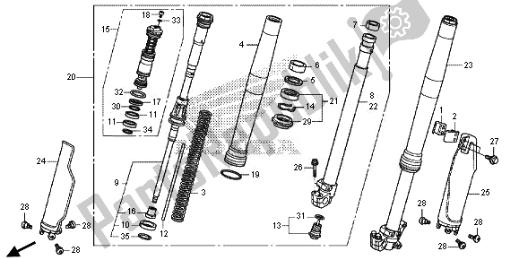 Todas las partes para Tenedor Frontal de Honda CRF 250R 2014