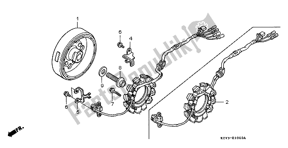 All parts for the Generator of the Honda XR 400R 1999