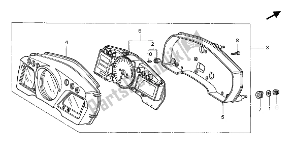 Alle onderdelen voor de Meter (kmh) van de Honda CBR 1100 XX 2003