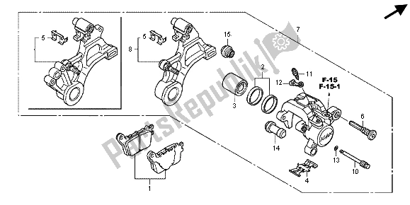 Todas las partes para Pinza De Freno Trasero de Honda CBR 1000 RR 2012