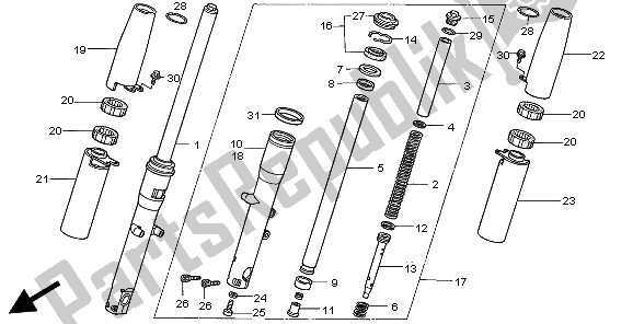 Todas las partes para Tenedor Frontal de Honda VT 750C 1997