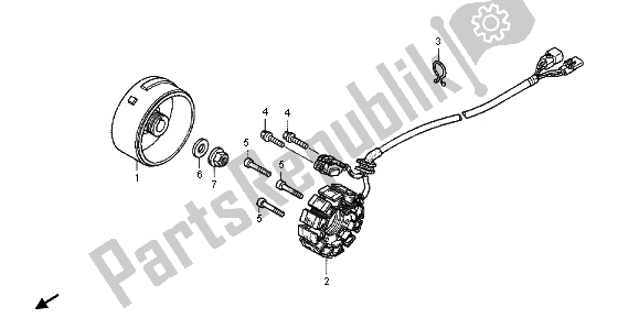 Todas as partes de Gerador do Honda CRF 450X 2013