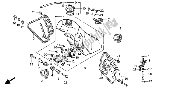 Todas las partes para Depósito De Combustible de Honda CR 500R 1995