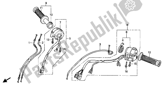 Tutte le parti per il Interruttore E Cavo del Honda VFR 750F 1991