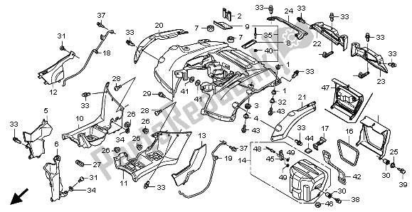 All parts for the Rear Fendr of the Honda TRX 500 FA Fourtrax Foreman Rubicon 2008