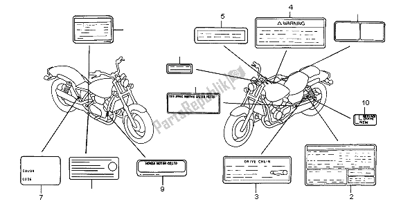 Tutte le parti per il Etichetta Di Avvertenza del Honda VF 750C 1999