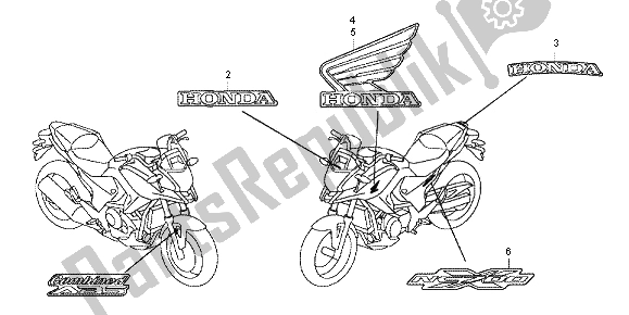 Wszystkie części do Znak Honda NC 700X 2012