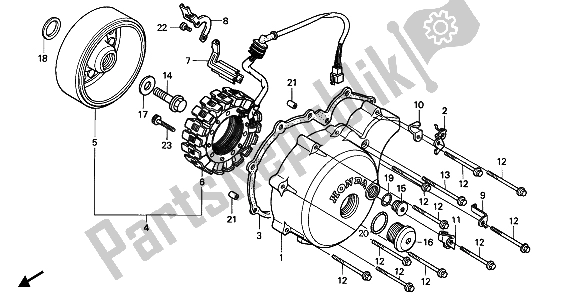 Todas las partes para Tapa Del Cárter Izquierdo Y Generador de Honda VT 600C 1988