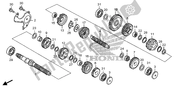 All parts for the Transmission of the Honda VT 750 CS 2013