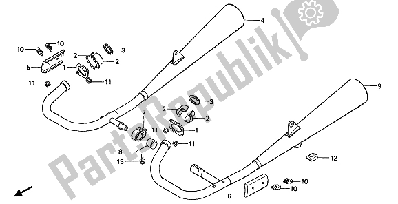 Tutte le parti per il Silenziatore Di Scarico del Honda CB 125 TD 1988