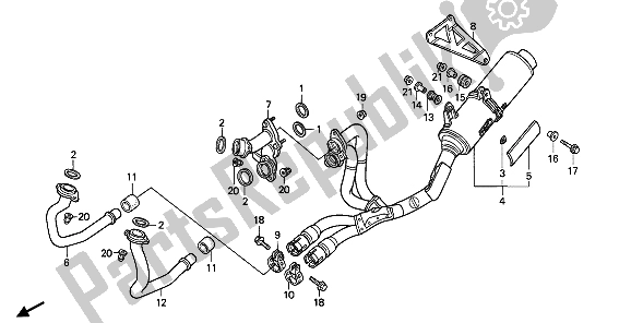 Tutte le parti per il Silenziatore Di Scarico del Honda VFR 400R3 1990