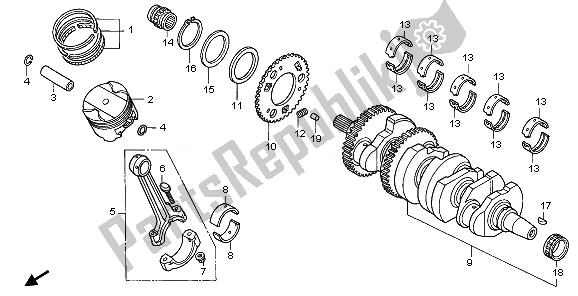 All parts for the Crankshaft & Piston of the Honda CBR 1100 XX 2008