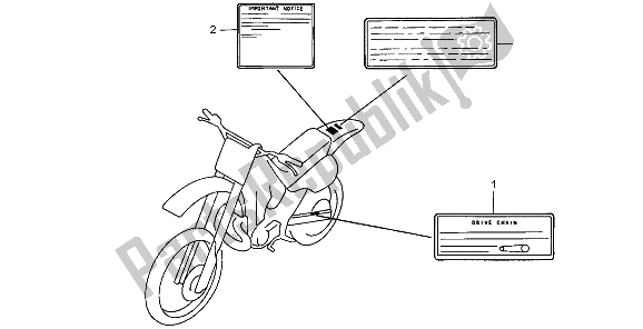 Todas las partes para Etiqueta De Precaución de Honda CR 500R 2001