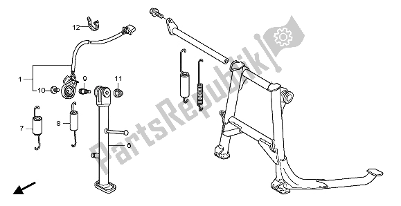 All parts for the Stand of the Honda CBF 1000 2007