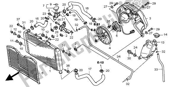 Alle onderdelen voor de Radiator van de Honda CBF 600 NA 2010