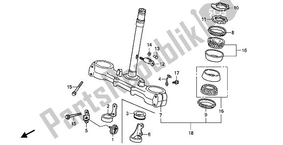 All parts for the Steering Stem of the Honda XR 600R 1988