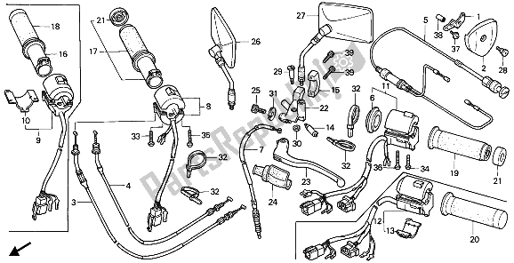 Todas las partes para Interruptor Y Cable de Honda VT 600C 1988