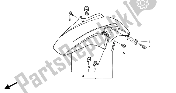 All parts for the Front Fender of the Honda CBF 600 SA 2004