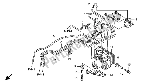 All parts for the Abs Modulator of the Honda CBF 1000S 2009