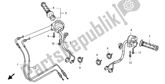 All parts for the Switch & Cable of the Honda CBF 1000A 2009