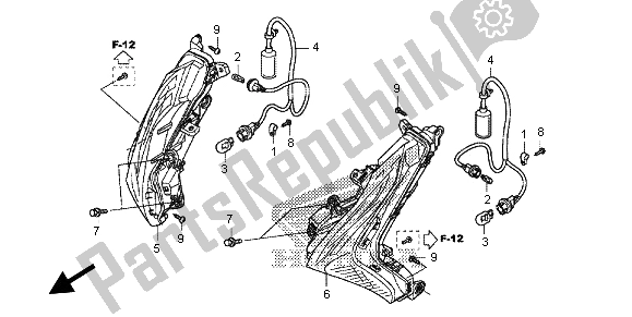 Todas las partes para Guiño Frontal de Honda SH 125 AD 2013
