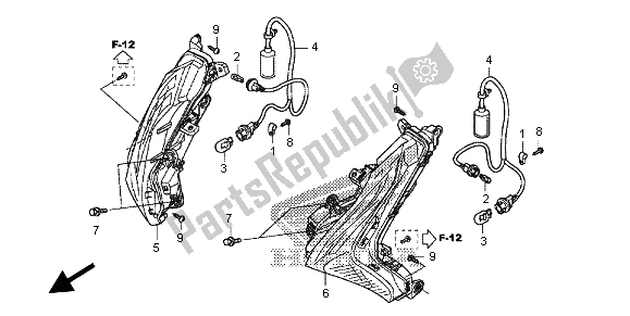 Wszystkie części do Kierunkowskaz Przedni Honda SH 125 AD 2013