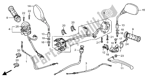 Toutes les pièces pour le Levier De Poignée Et Interrupteur Et Câble du Honda CBR 125R 2005
