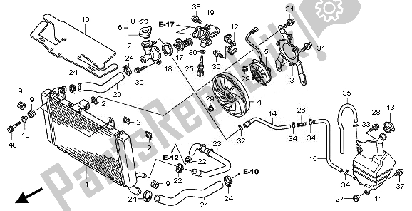 All parts for the Radiator of the Honda CBF 1000 TA 2010