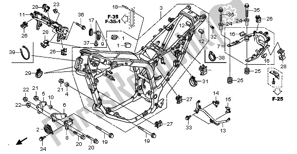 Toutes les pièces pour le Corps De Châssis du Honda XL 700V Transalp 2010