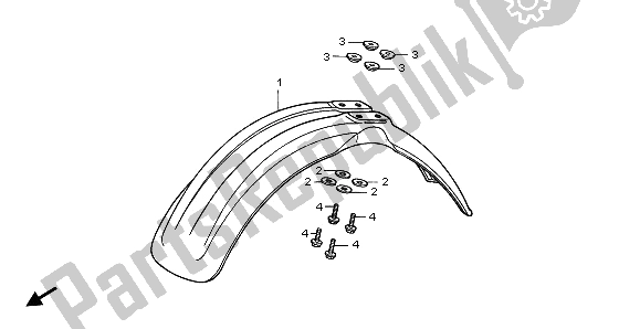 Tutte le parti per il Parafango Anteriore del Honda CR 125R 1997