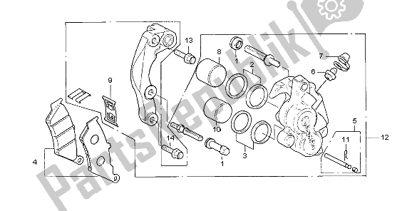 Tutte le parti per il Pinza Freno Anteriore del Honda NX 650 1997