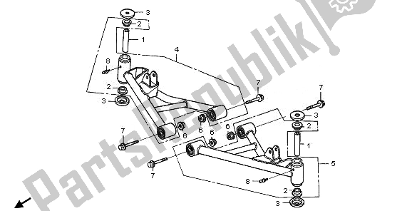 All parts for the Front Arm of the Honda TRX 90X 2011