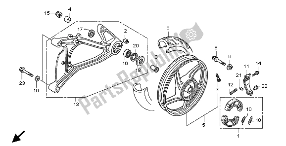 Wszystkie części do Tylne Ko? O I Wahacz Honda SH 150 2006