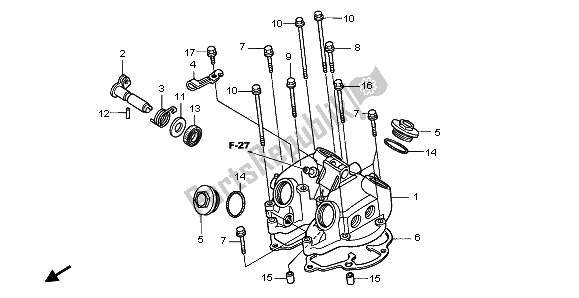 All parts for the Cylinder Head Cover of the Honda XR 400R 2002