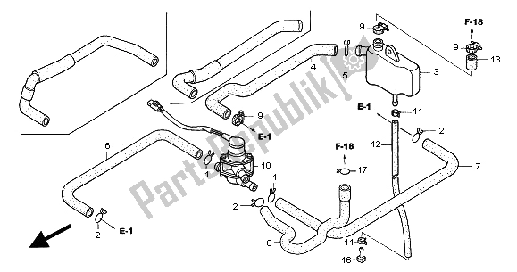 All parts for the Air Injection Control Valve of the Honda VTR 1000 SP 2000