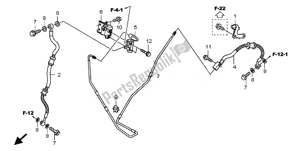 Todas las partes para Rr. Manguera De Freno Y Tubo De Freno de Honda SH 150R 2011