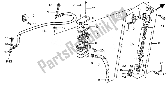 Todas as partes de Rr. Cilindro Mestre De Freio do Honda CBR 125 RW 2010