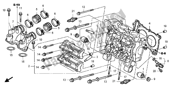 Alle onderdelen voor de Cilinderkop van de Honda FJS 600A 2012