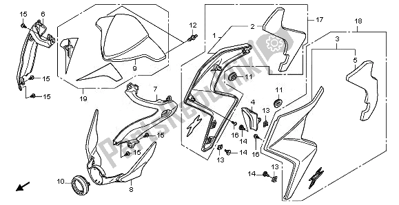 All parts for the Cowl of the Honda CB 1000 RA 2011