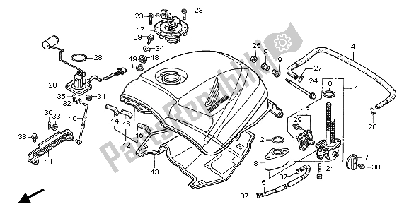 Alle onderdelen voor de Benzinetank van de Honda CBR 1000F 1995