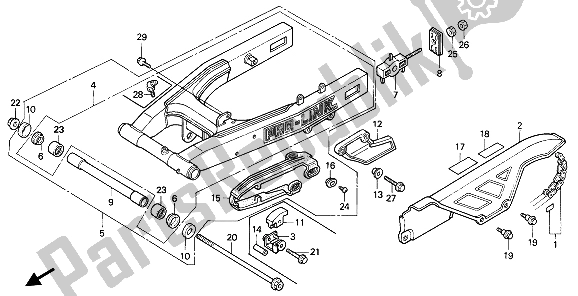 Tutte le parti per il Forcella Posteriore E Catena del Honda NX 650 1991