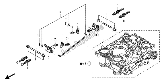 All parts for the Throttle Body (component Parts) of the Honda VFR 800X 2011