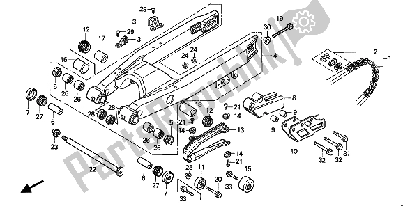 Todas las partes para Basculante de Honda CR 500R 2 1990