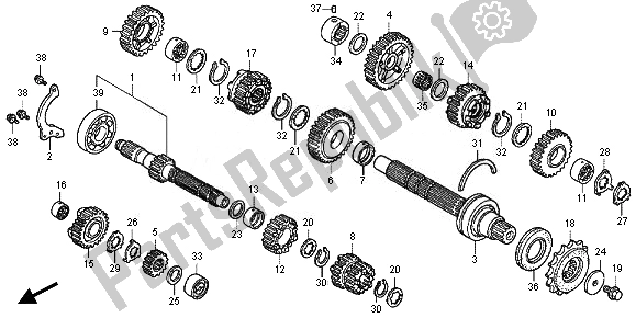 All parts for the Transmission of the Honda VFR 800X 2011