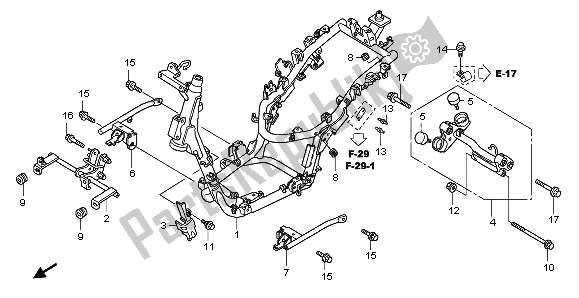 Tutte le parti per il Corpo Del Telaio del Honda PES 125R 2012