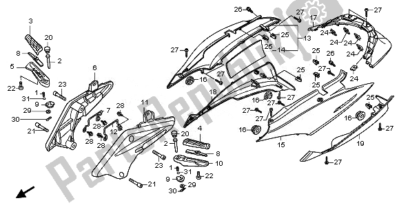 Tutte le parti per il Copertura Del Corpo del Honda FJS 400A 2011