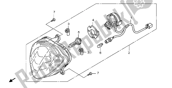 Todas las partes para Faro de Honda PES 125 2009